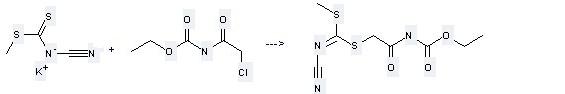 Carbamic acid,N-(2-chloroacetyl)-,ethyl ester can be used to produce Methyl-[N-(ethoxycarbonyl)carbamoylmethyl]cyanimidodithiocarbonate.